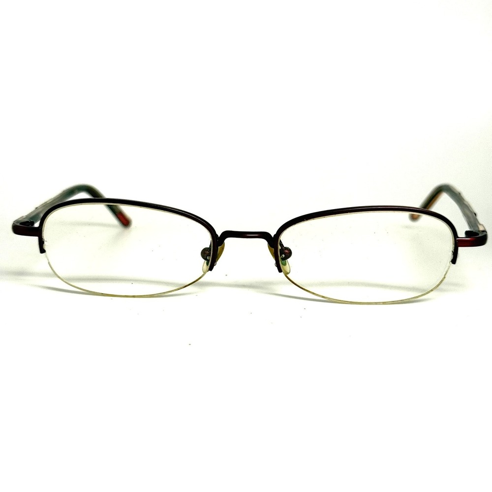 Sedona 135 Eyeglasses Frames Red Gold 51 19 Half Rim Oval Vintage Hong‎ Kong